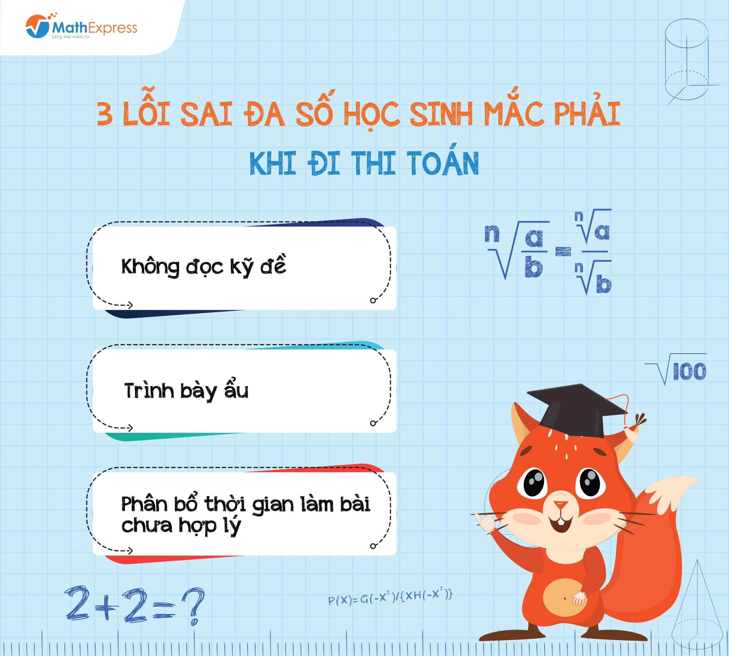 3 lỗi sai khi đi thi toán