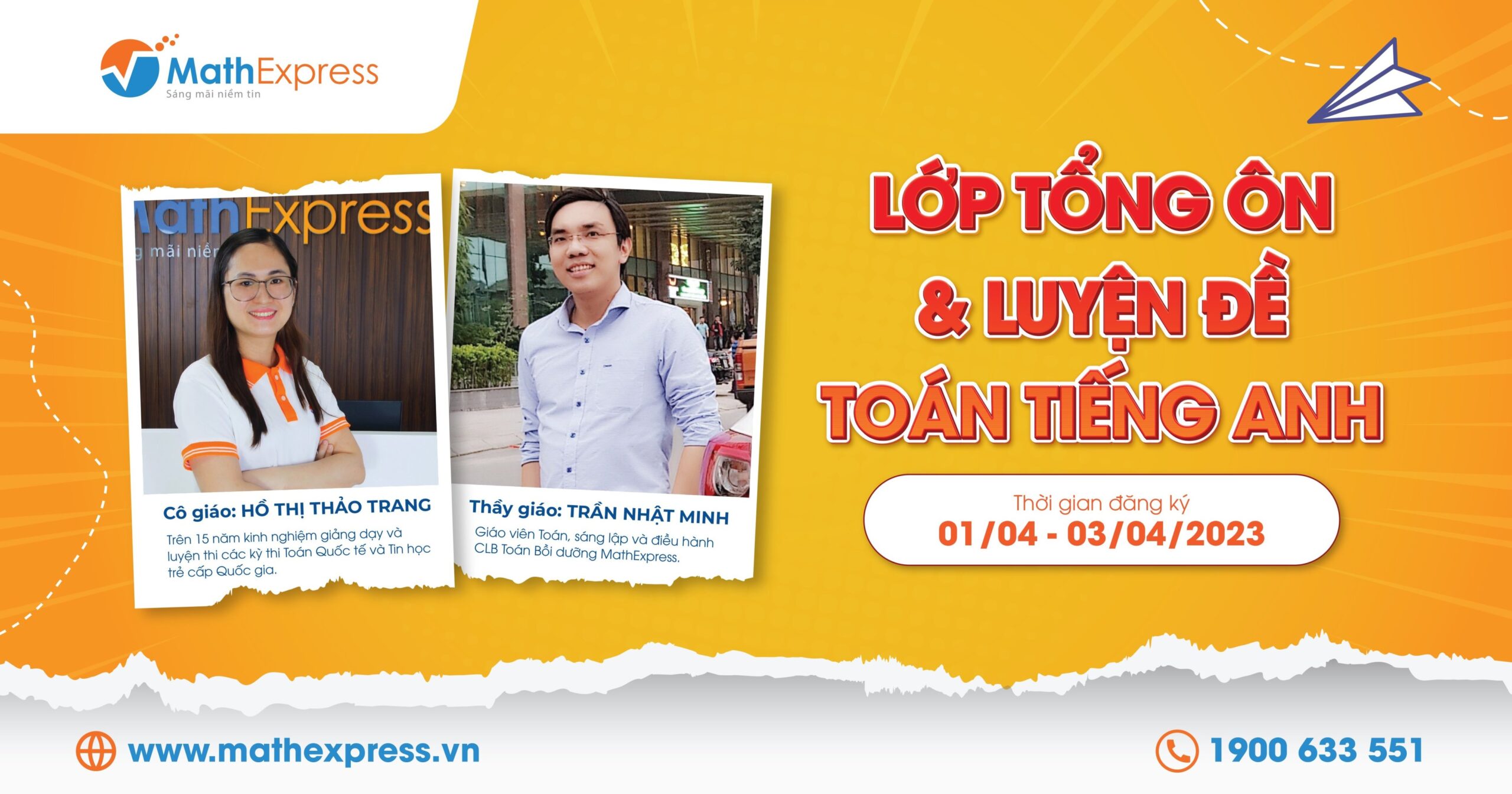 Lớp Tổng ôn và Luyện đề Toán Tiếng Anh đầu tiên