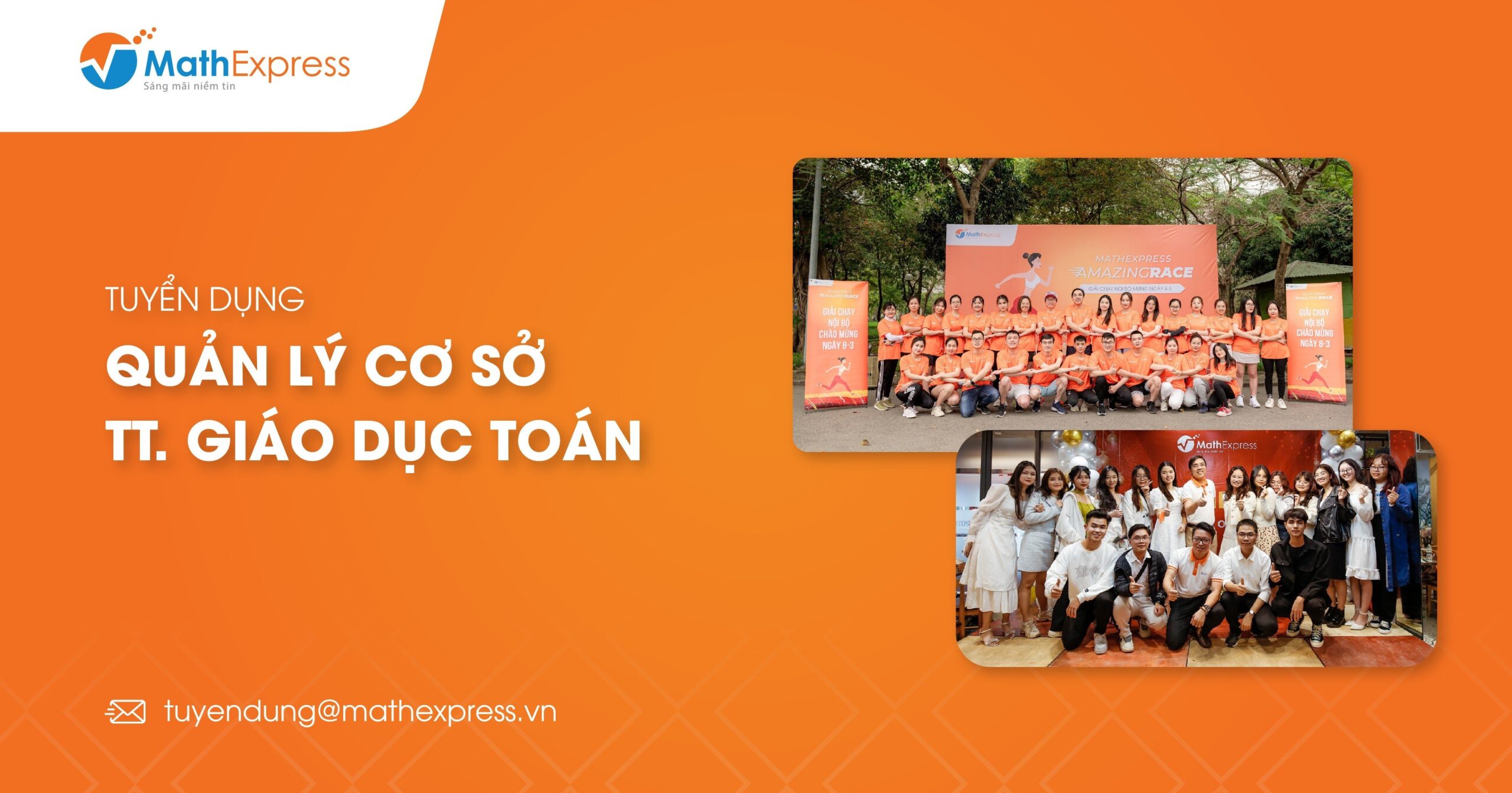 Tuyển dụng vị trí Quản lý cơ sở/Trung tâm giáo dục Toán
