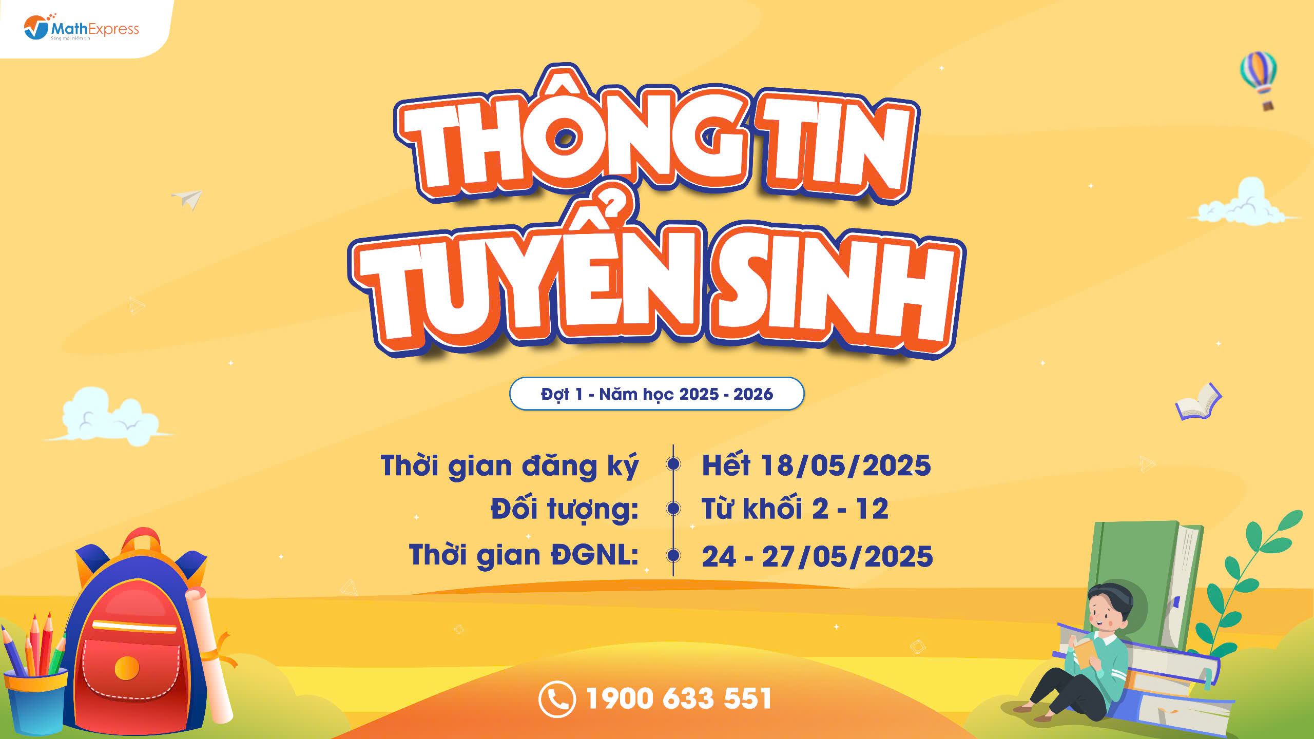 MathExpress thông báo tuyển sinh các lớp năm học 2025 – 2026 (đợt 1)