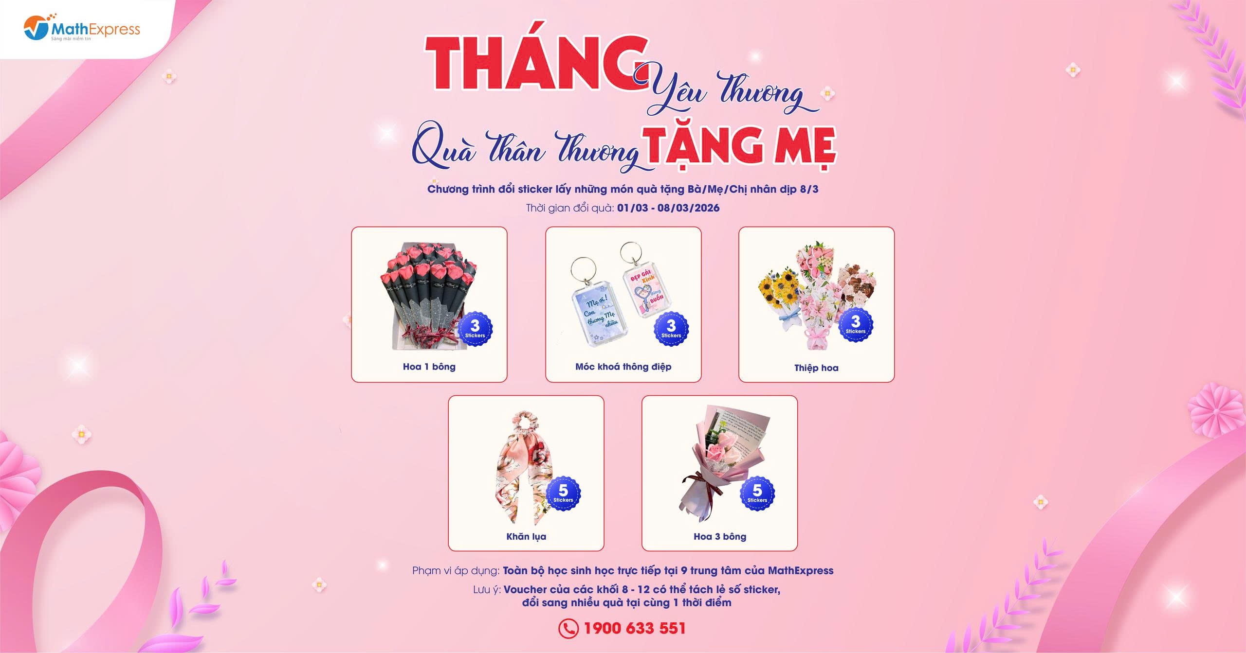 Gom sticker liền tay - Đổi quà tặng Mẹ ngay dịp 8/3
